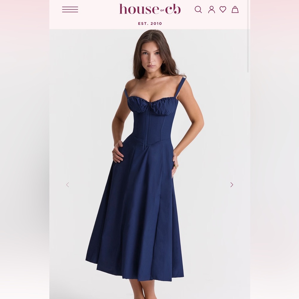 CARMEN defected (see photos) French Navy Bustier Sundress XS.
